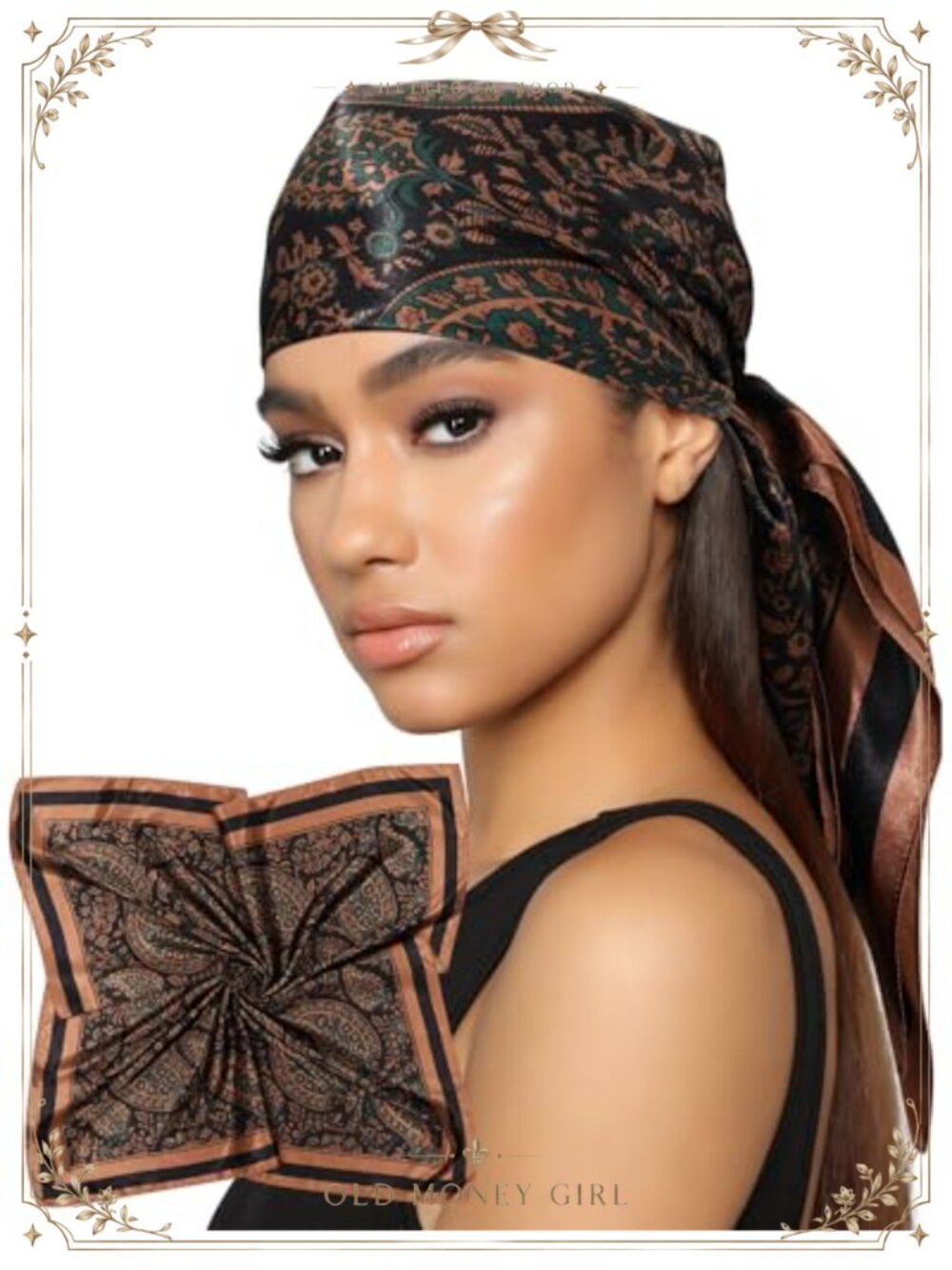 Satin Head Scarf 35x35 Inch Hair Bandana Wrap Neck Scarf